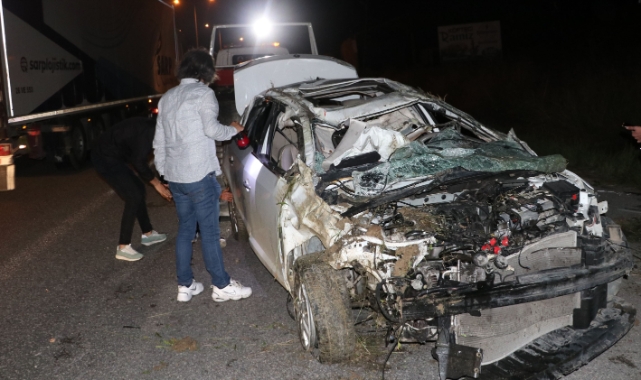 Samsun'da kontrolden çıkan araç takla attı: 2 yaralı