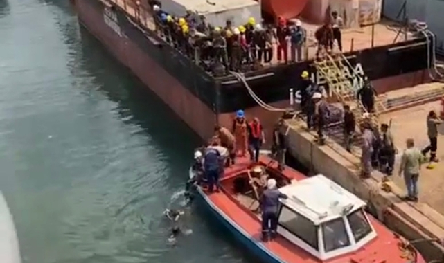 Tersaneden denize düşen işçiden kötü haber!
