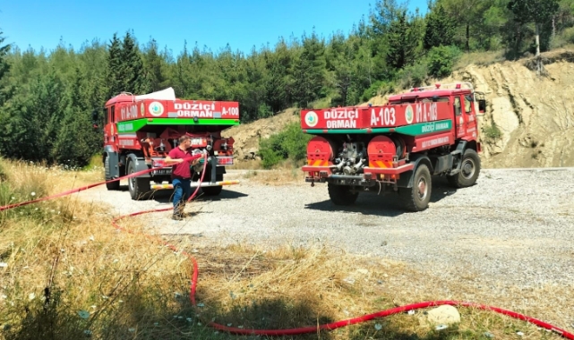 Yangına havadan ve karadan müdahale