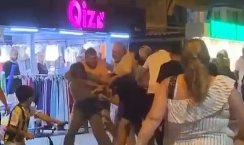 Bursa'da sokak ortasında kadınlar arasında kavga