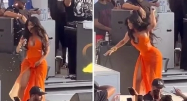 Cardi B hayranına mikrofon fırlattı