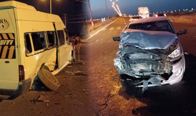 Cezaevi servisiyle otomobil çarpıştı! 12 yaralı
