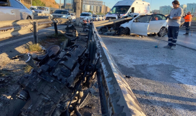E-5 Karayolu’nda otomobil bariyere ok gibi saplandı: 1 ölü