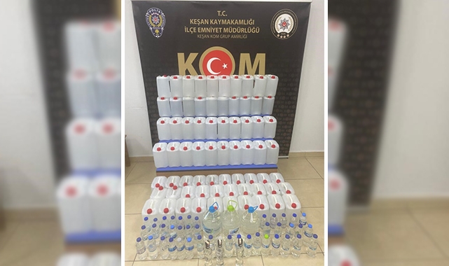 Edirne'de 387 litre sahte alkol ele geçirildi