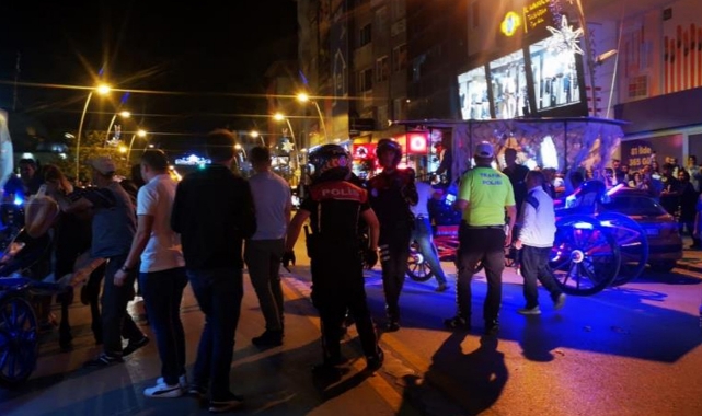 Faytoncular ile polis arasında arbede çıktı