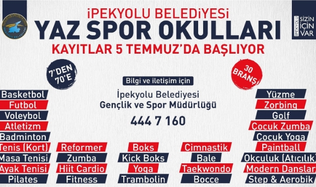 İpekyolu Belediyesinin yaz spor okulları başlıyor