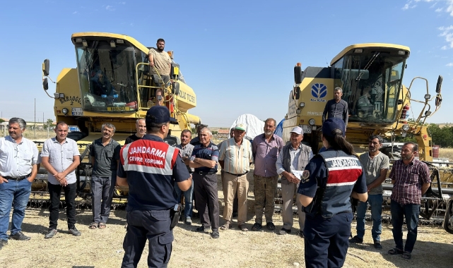 Jandarmadan anız yangını eğitimi