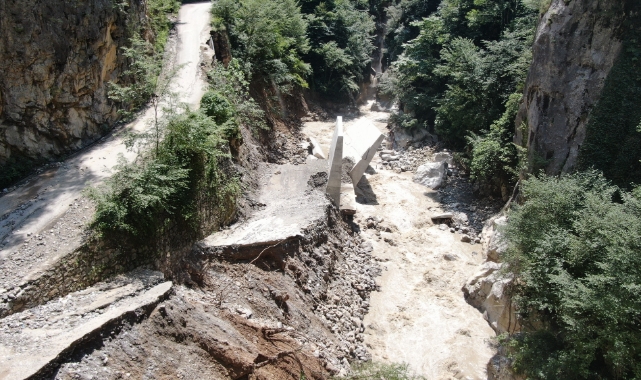Karabük'te Şeker Kanyonu selde zarar gördü