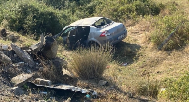 Keşan’da otomobil şarampole uçtu: 4 yaralı