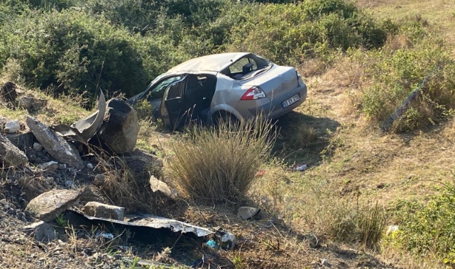 Keşan’da otomobil şarampole uçtu: 4 yaralı