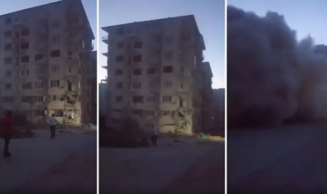 Malatya'da bir taş attı 8 katlı binayı yıktı!