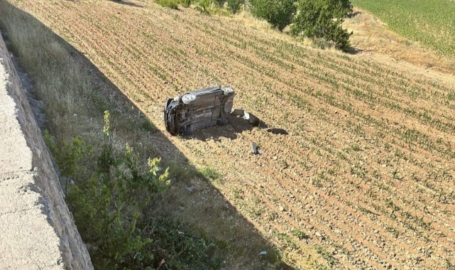 Malatya'da otomobil tarlaya uçtu: 1 yaralı