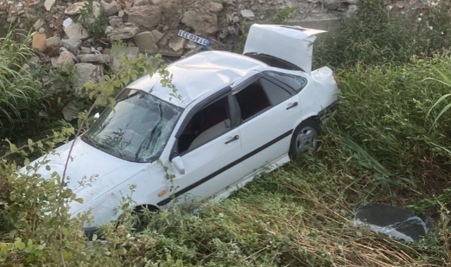 Manavgat'ta otomobil kanala uçtu