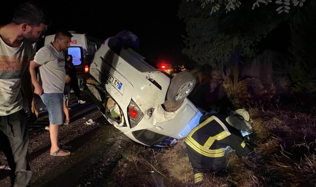 Manisa'da otomobil takla attı: 1 yaralı