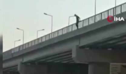 Metrelerce yüksekten Dicle Nehri'ne atladı