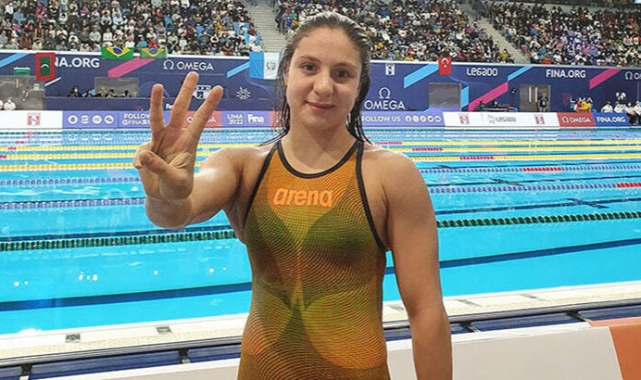 Milli yüzücü Merve Tuncel'den altın madalya