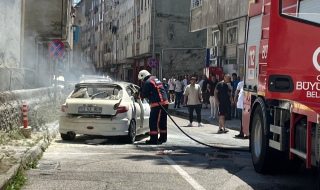 Ordu'da otomobil yangını