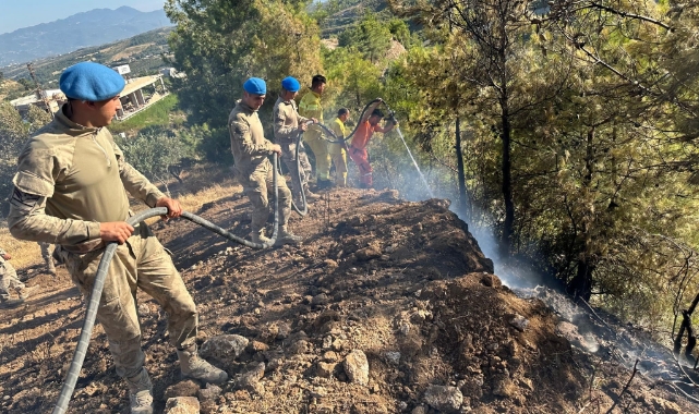 Orman yangınına jandarma desteği