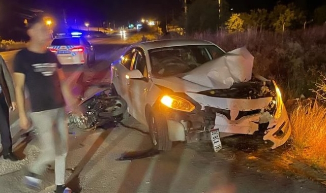 Otomobil ile motosiklet çarpıştı: 1 ölü