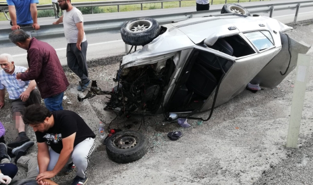 Otomobil takla attı: 5 yaralı