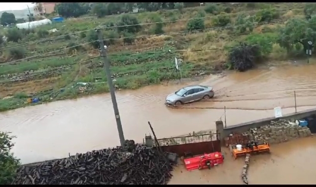 Sağanak yağış sonrası dereler taştı