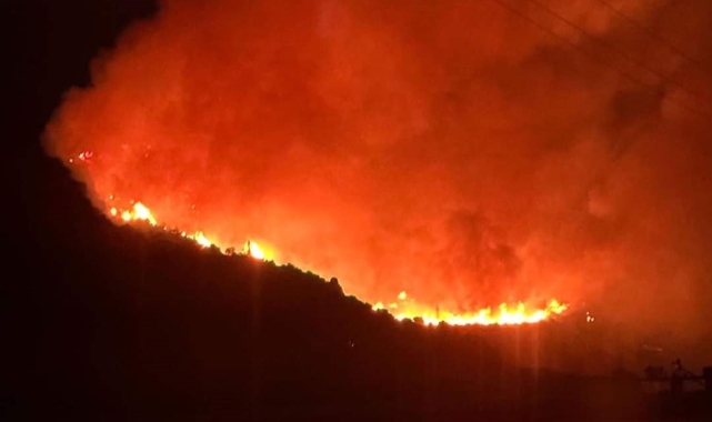 Seydikemer’de çıkan yangın devam ediyor
