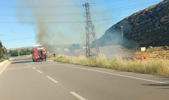 Tarım arazisinde korkutan yangın