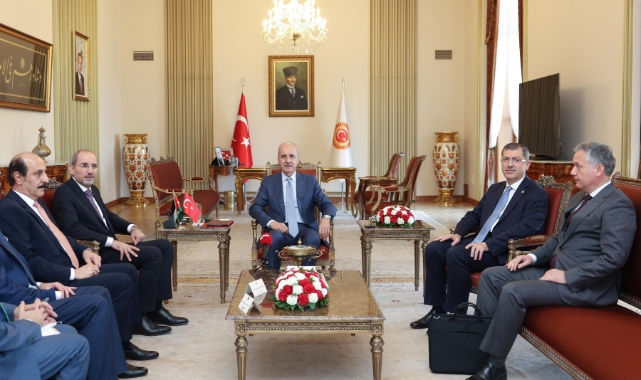 TBMM Başkanı Kurtulmuş, Ayman Safadi'yi kabul etti