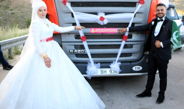 TIR gelin arabası oldu