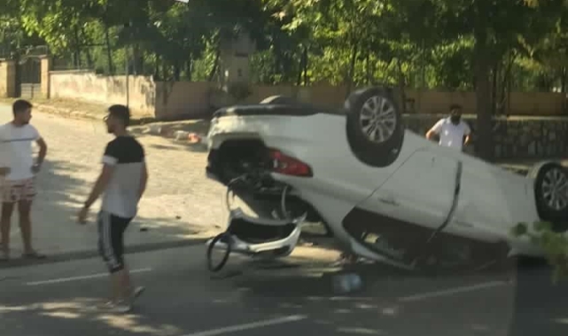 Yalova’da otomobil takla attı