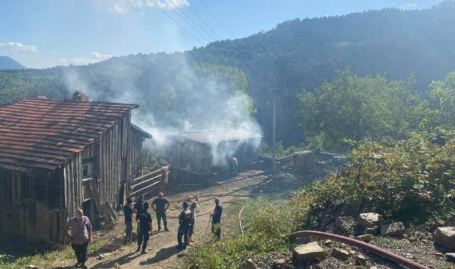Yangında patlayan tüp parçası, kadına isabet etti