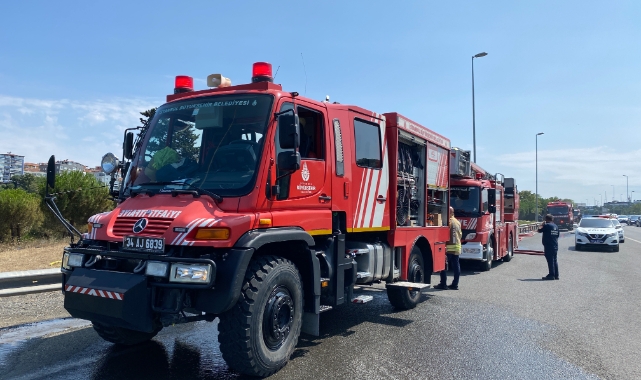 15 Temmuz Köprü yolunda korkutan yangın