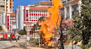 Altyapı çalışması sırasında korkutan anlar!