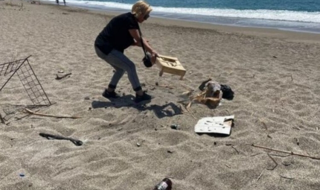 Antalya'da caretta caretta yuvası üstünde yakılan mangal çevrecileri ayaklandırdı