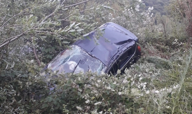 Bursa'da korkutan kaza! şarampole uçtu