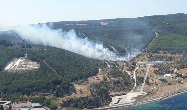 Çanakkale Boğazı yangın nedeniyle ulaşıma kapatıldı