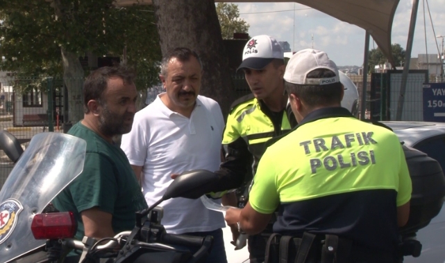 Denetime takılan sürücü zor anlar yaşattı