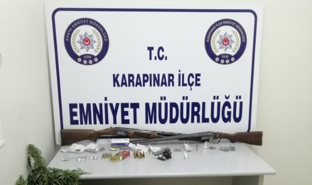 Konya’da silah ve uyuşturucu operasyonu