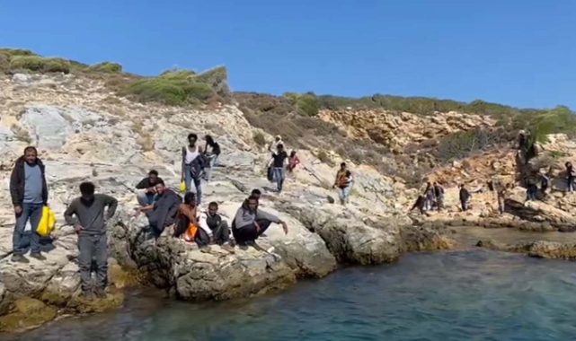 Kuşadası'nda 30 kaçak göçmen kurtarıldı