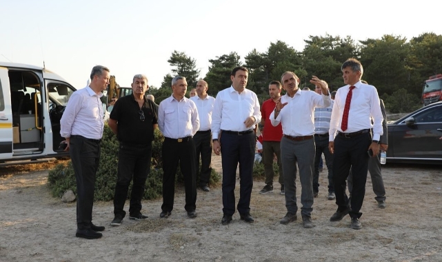 Kütahya Valisi Işın, yangın bölgesinde
