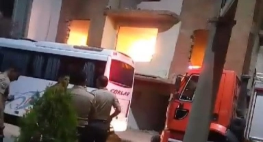 Metruk binada yangın paniği