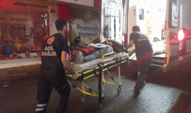 Motosiklet kayganlaşan yolda devrildi