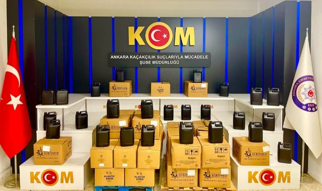 Piyasa değeri 1 milyon lira olan etil alkol ele geçirildi