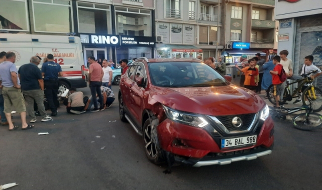 Tekirdağ'da araç ile motosiklet çarpıştı: 1 yaralı