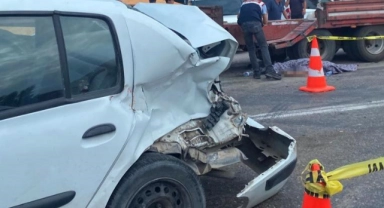 TIR sürücüsüne otomobil çarptı