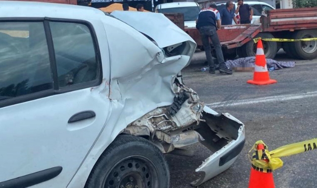 TIR sürücüsüne otomobil çarptı