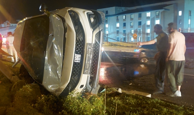 Trafik kazasında faciadan dönüldü