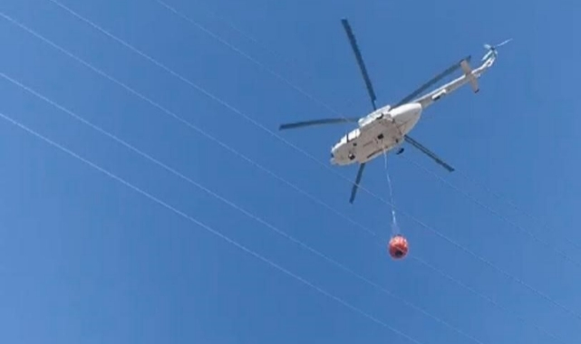 Vatandaştan yangın söndürme helikopterine övgü