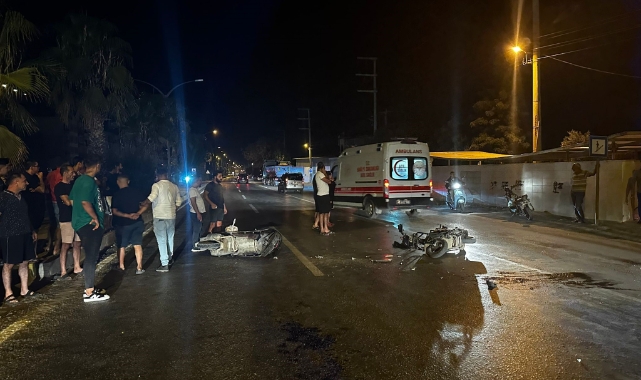 2 motosiklet çarpıştı: 1 ağır yaralı