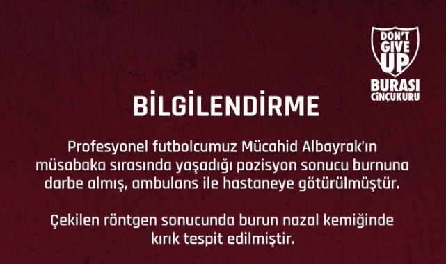 Bandırmaspor'da iki futbolcu sakatlandı
